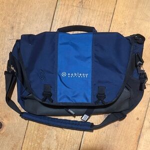 Blue and Black Timbuk2 Messenger Bag with flaws